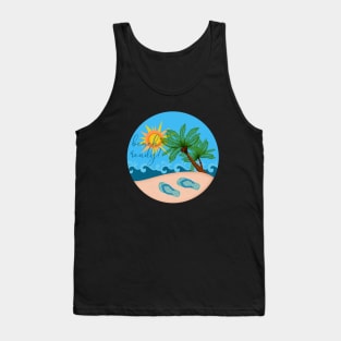 Beach Ready! Flip Flops and Palm Trees by the Sea Tank Top